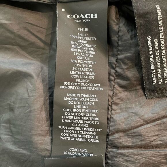 Coach Bordeaux Purple Long Puffer Coat - Size: Medium - Picture 11 of 13